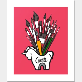 Create Unicorn with Art Tools Posters and Art